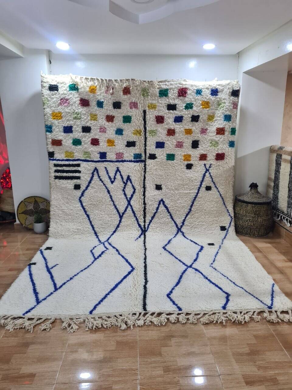 Handmade wool Berber rug 300X200 cm