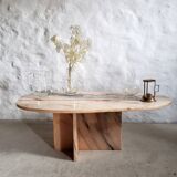 Veined pink marble coffee table