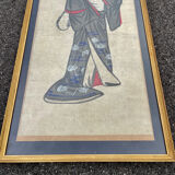 Old framed geisha Japanese print