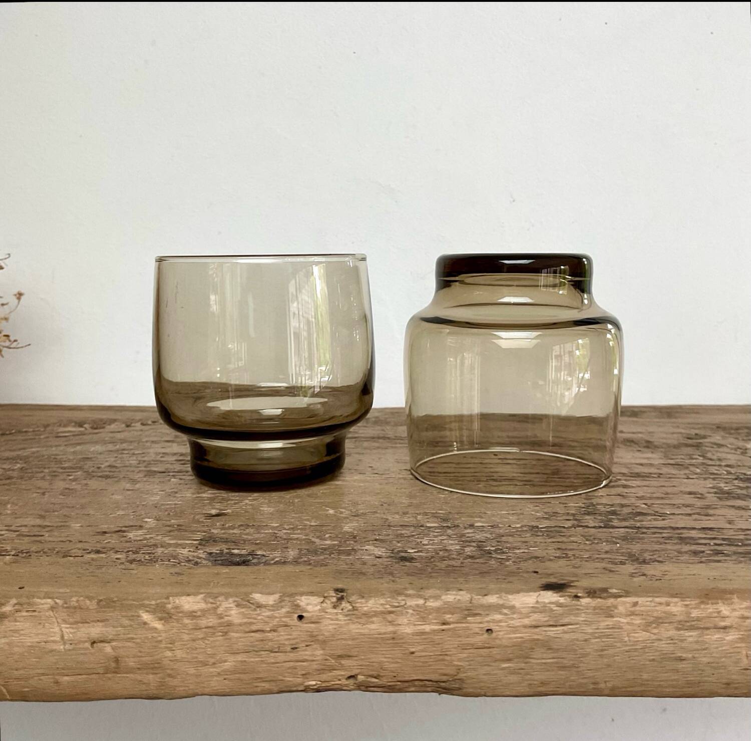 6 petits verres LUMINARC France verre fumé