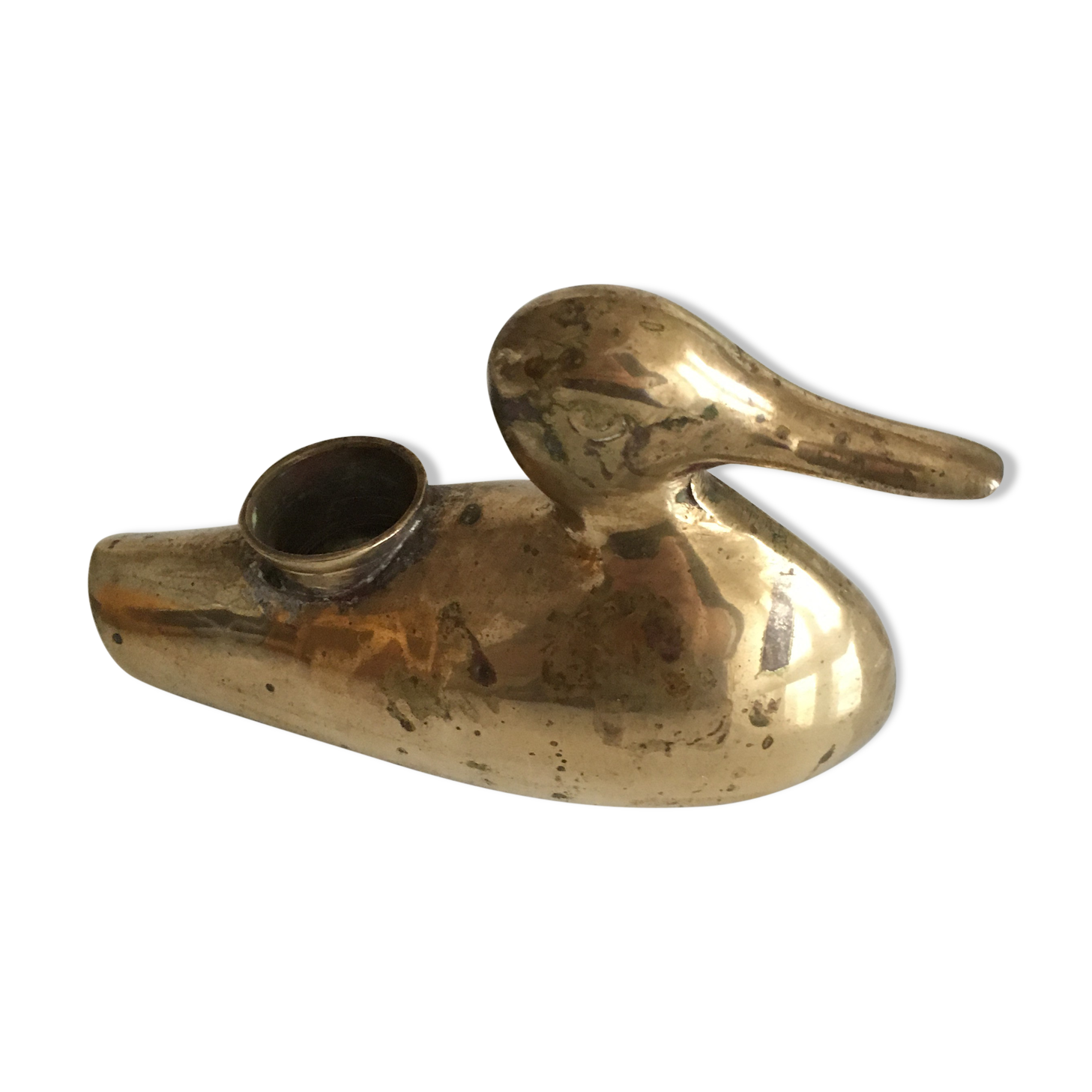 Brass candle in duck design