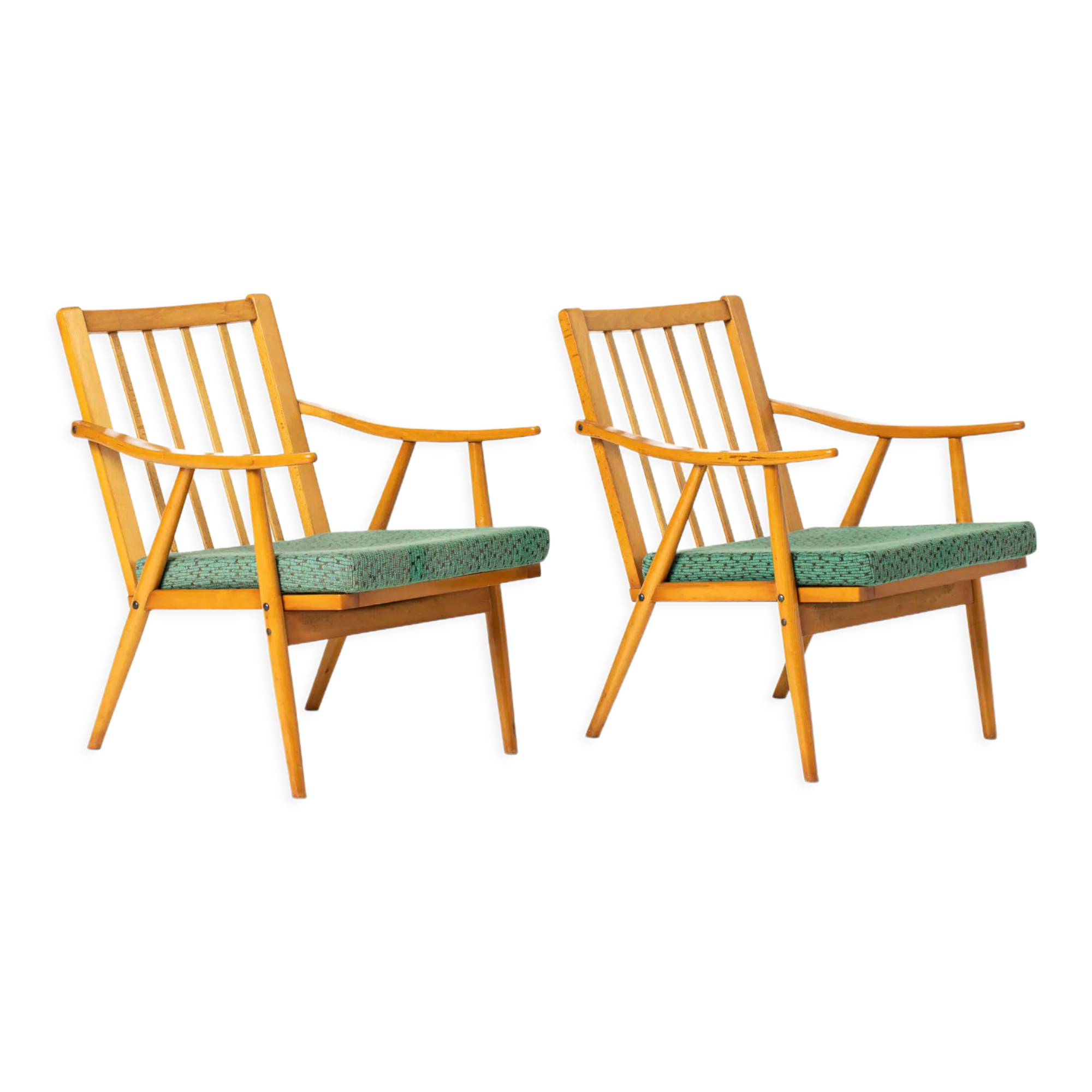 Pair of mid-century armchairs by Novy Domov in original upholstery, Czechoslovakia, 1970s