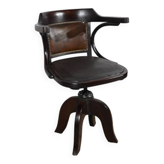 Swivel Office Armchair, in Stained Beech – 1940