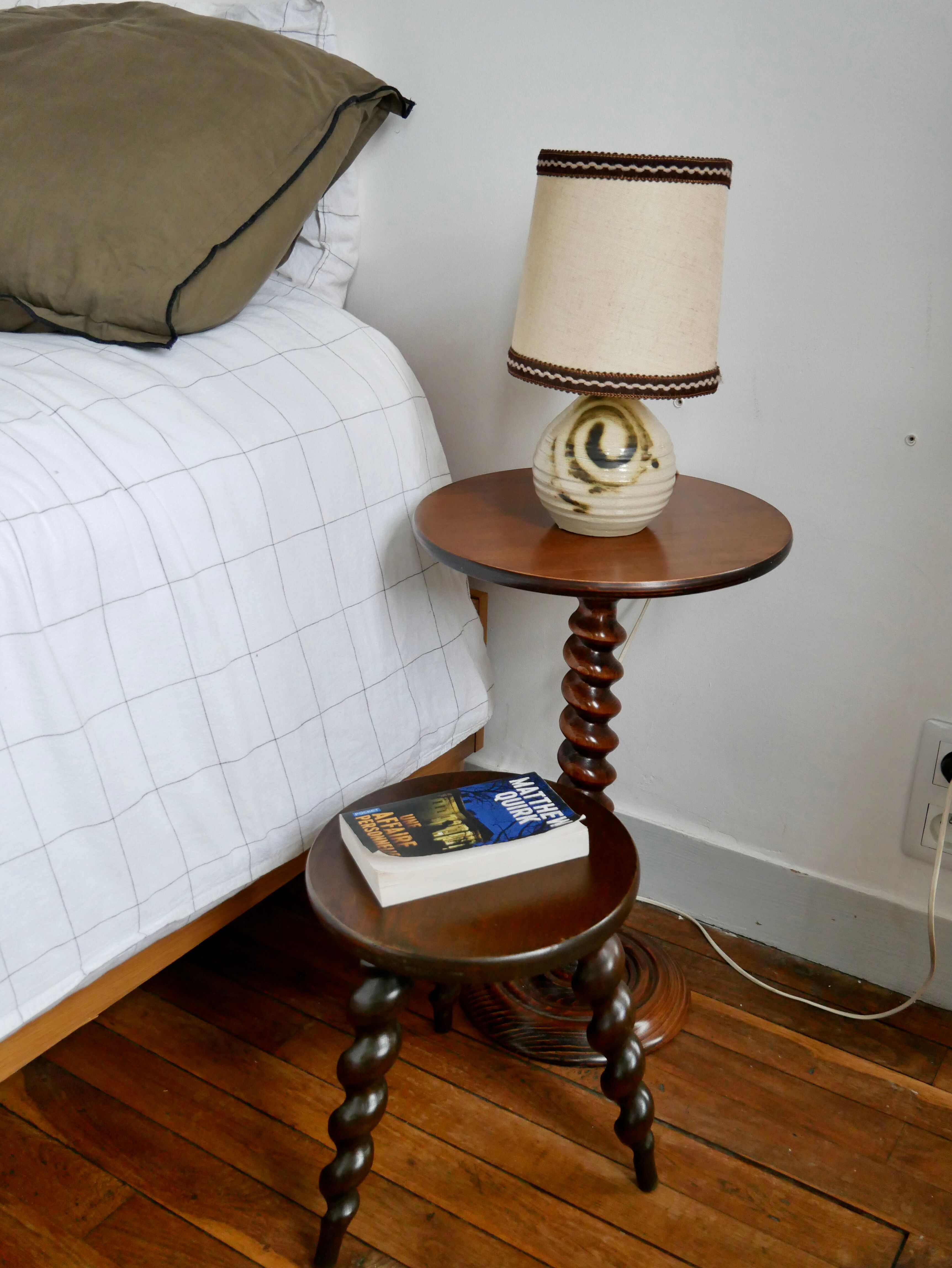 Tripod stool twisted feet