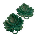 Leaf-shaped earthenware dishes