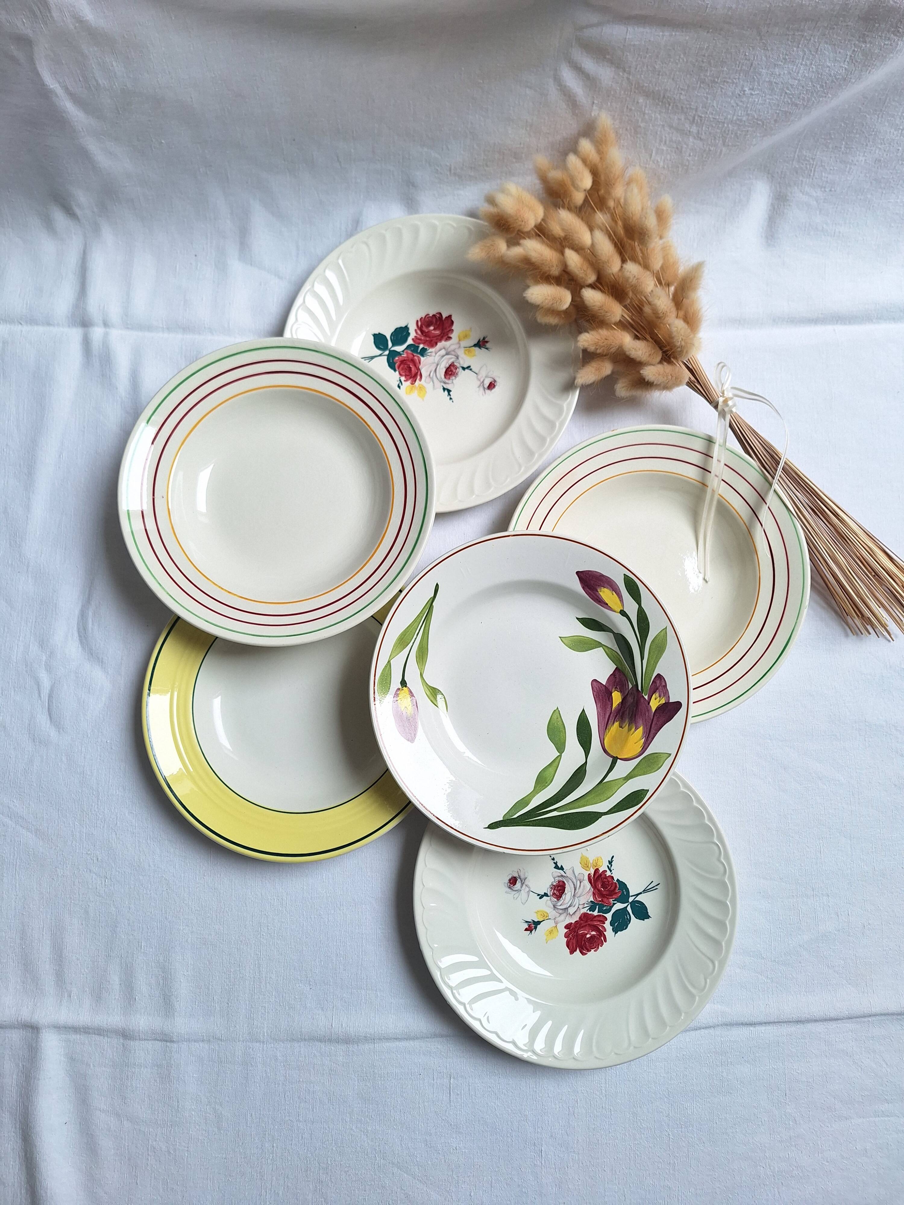 St Amand, Gien, Vintage soup plates