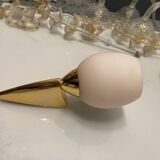 Pink Opaline Glass Brass Sconces Set of 2 1960’s