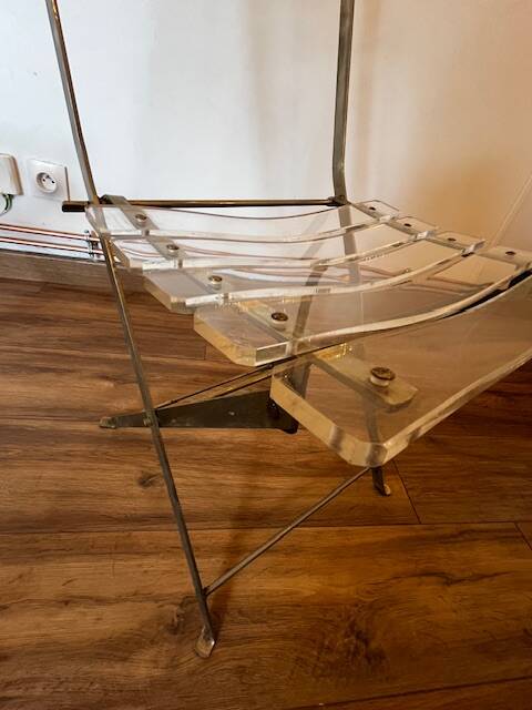 Set of 4 plexiglass folding chairs by Yonel Lebovici and Bernard Berthet 1970
