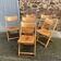 6 folding wooden bistro terrace cafe chairs 60's