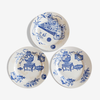 Set of 3 plates decorating Japanese