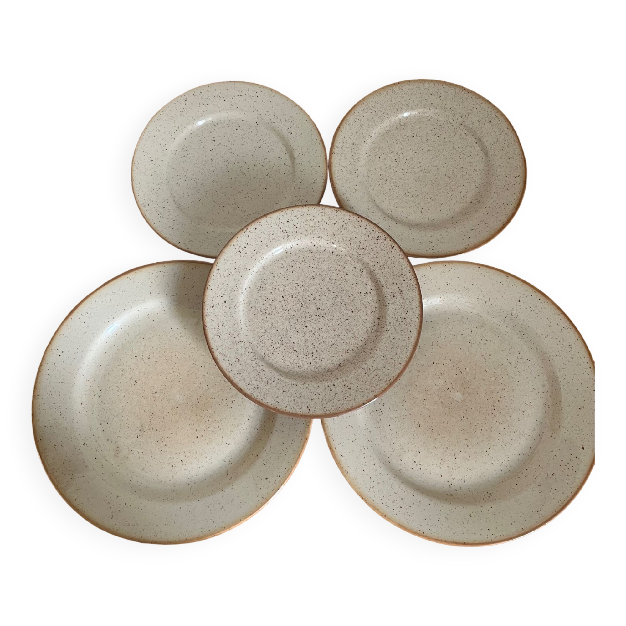 Set of 5 vintage plates in Tulowice sandstone 1970