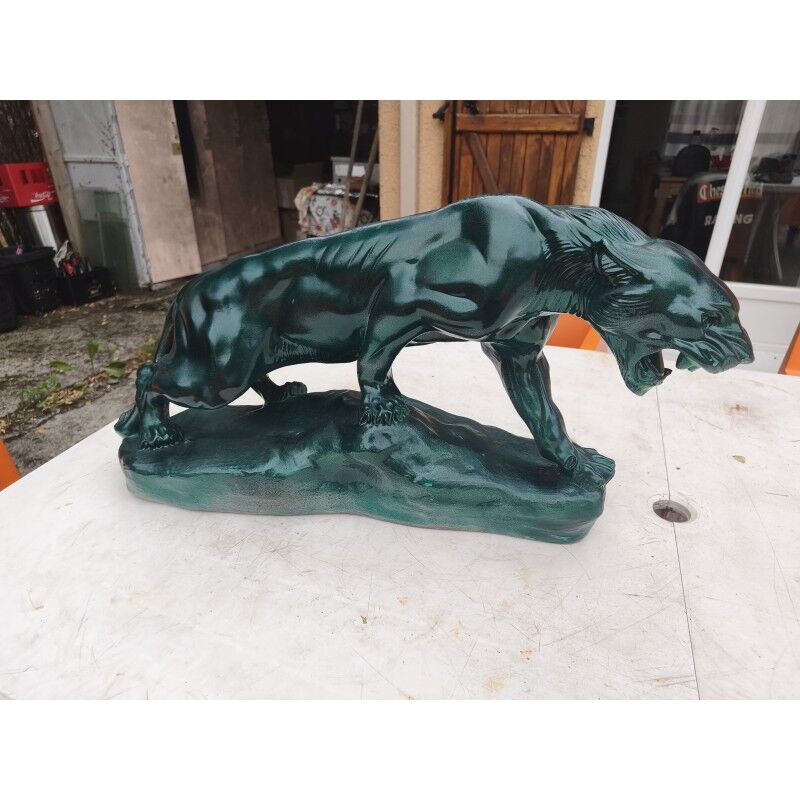 Plaster sculpture "panther" by Charles Valmont