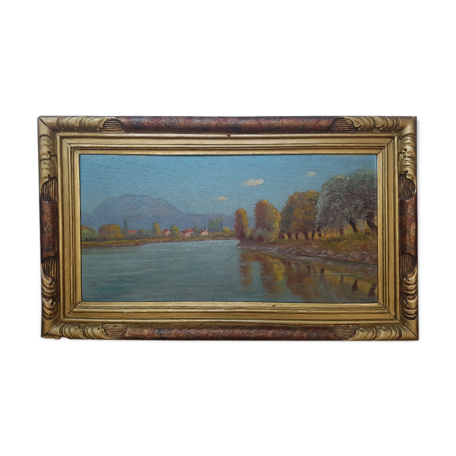 Landscape by Paul Berthier, oil on panel