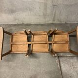 Banc STELLA trois chaises Vintage en Bois Rétro