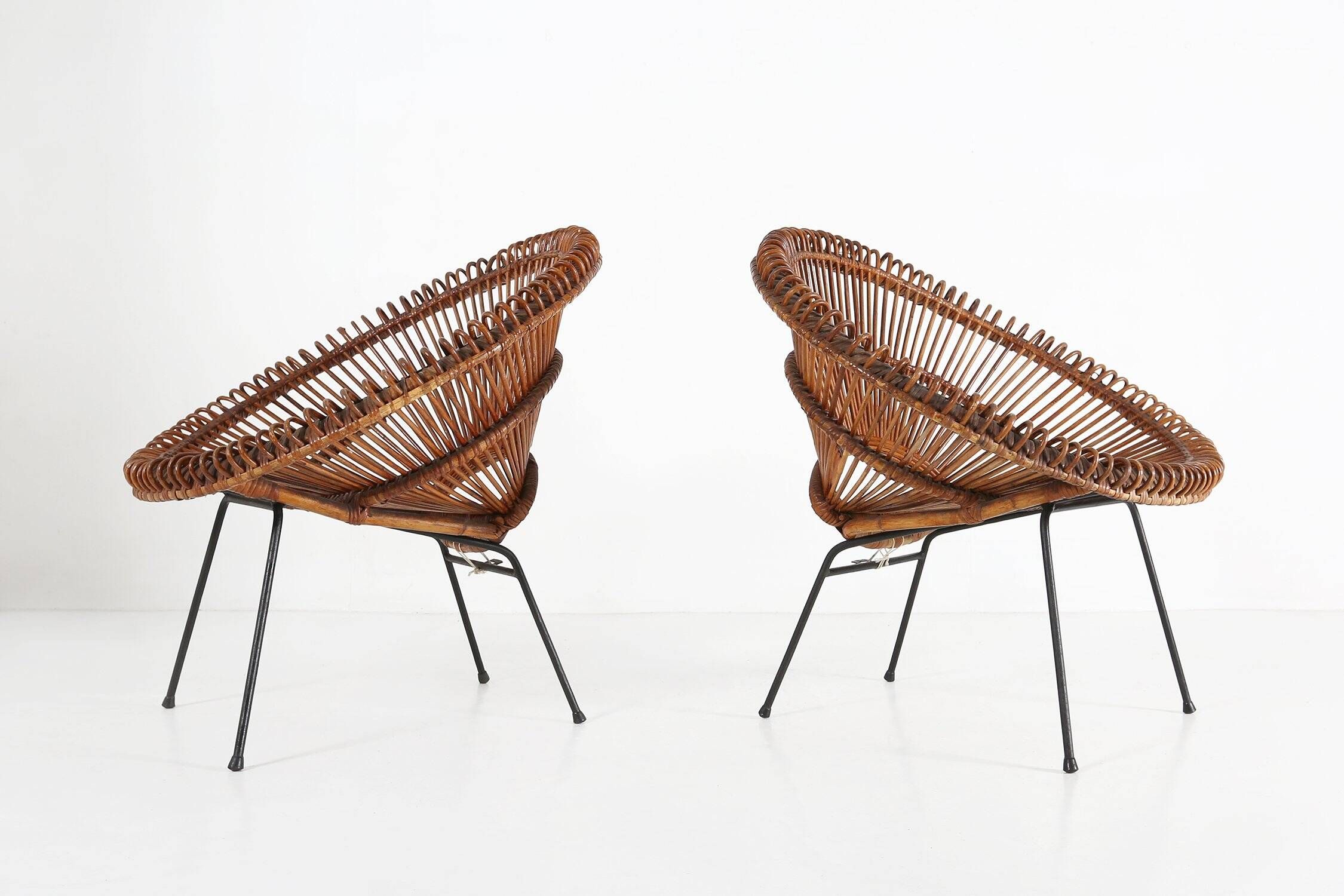 Set of Rattan Lounge Armchairs by Janine Abraham & Dirk Jan Rol, 1960s