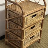Commode en rotin vintage