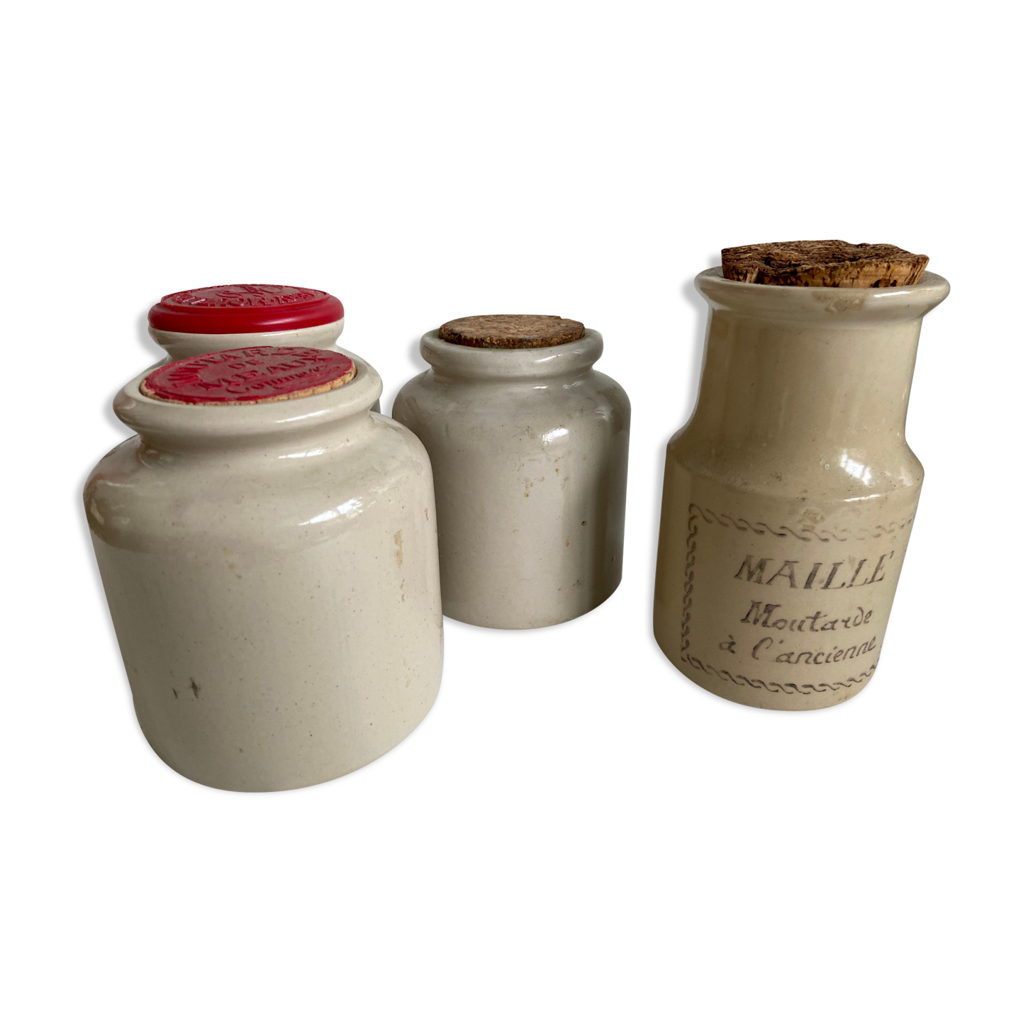 Set of 4 mustard jars