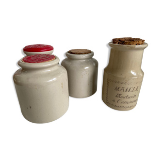 Set of 4 mustard jars