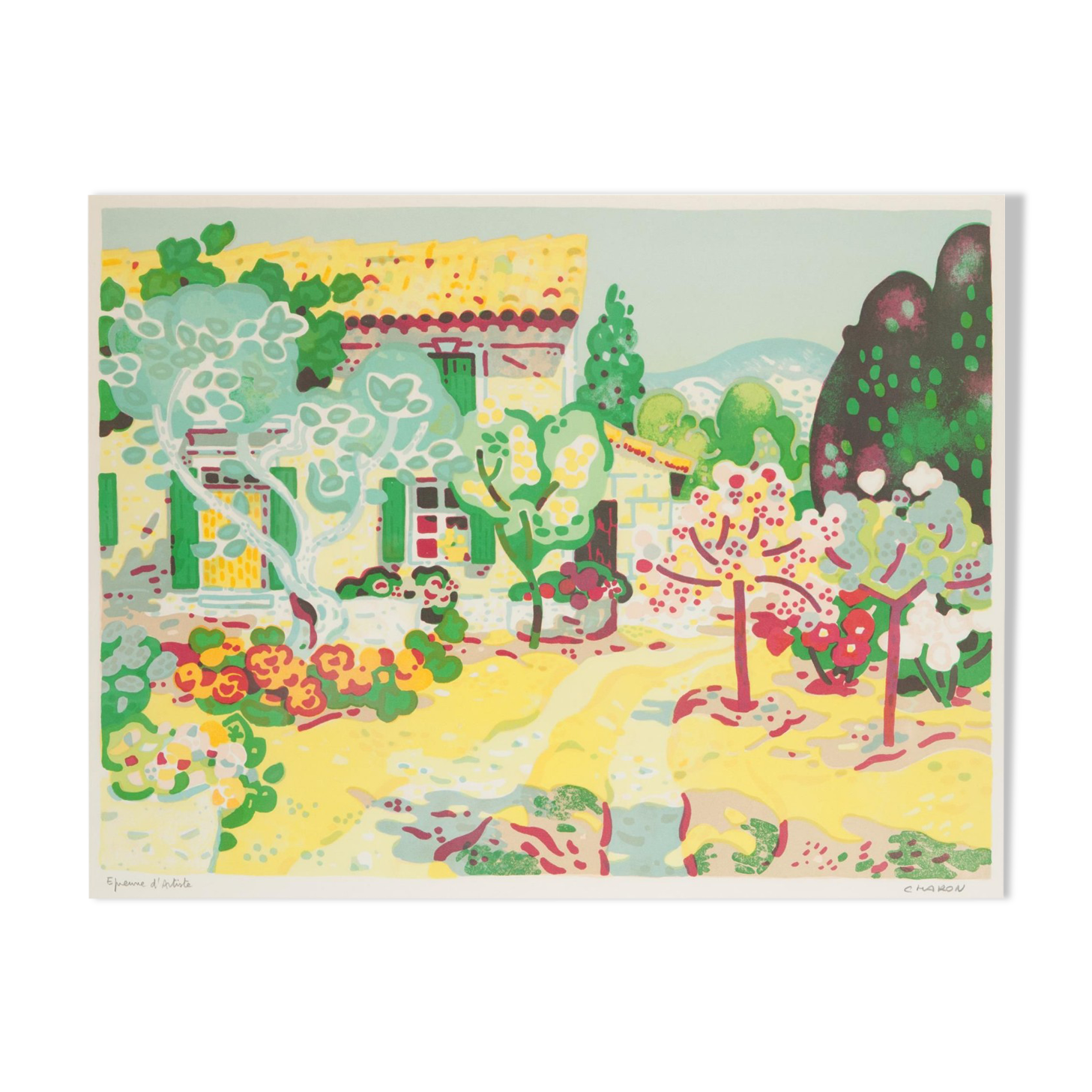 La maison, lithographie par Guy Charon