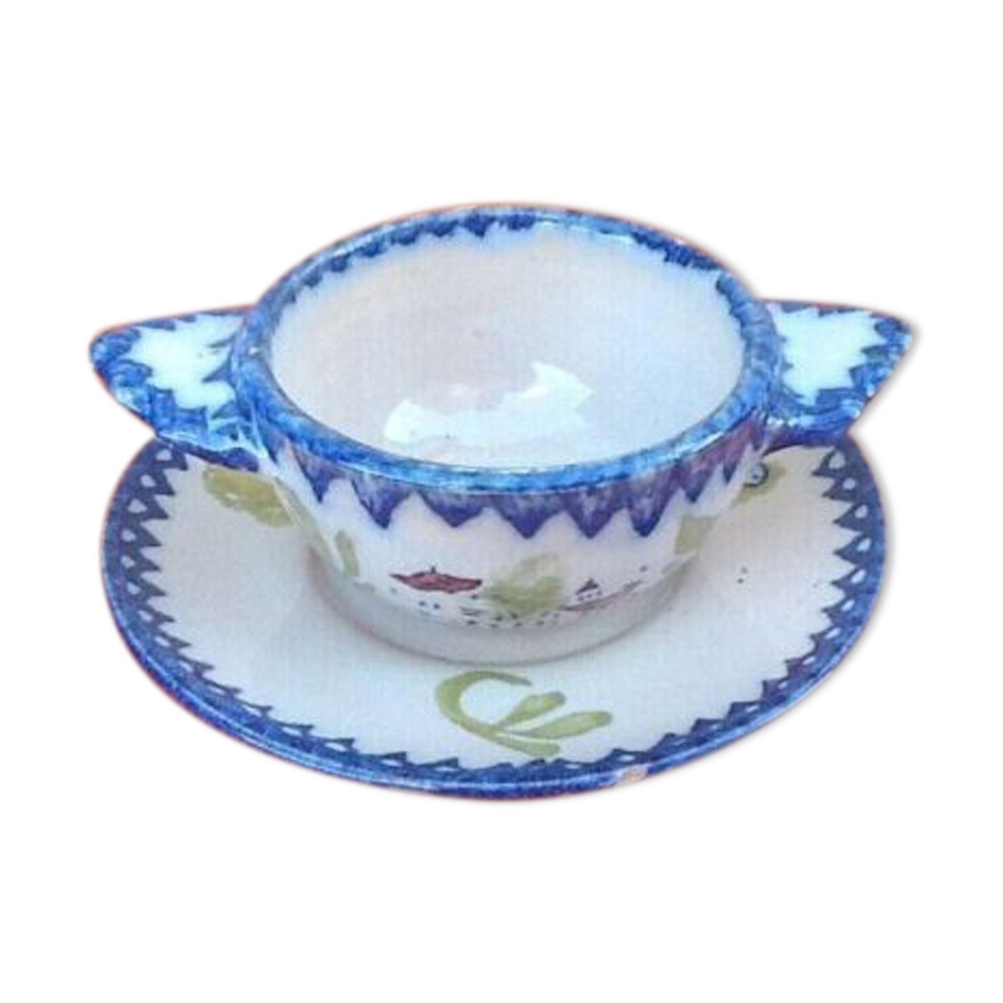 Faience of charolles bowl "in the village"  1940