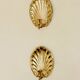 Pair of vintage brass shell scallop sconces