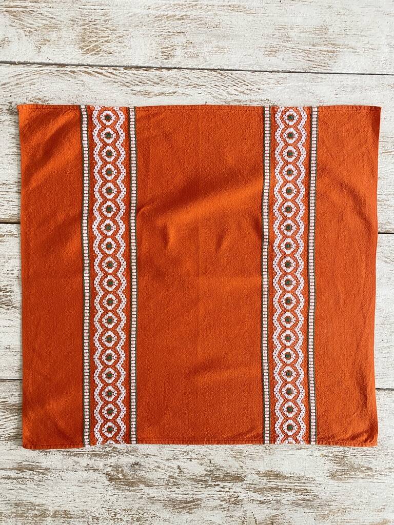 Set of 8 70's Basque style jacquard napkins - 50x47cm - cotton