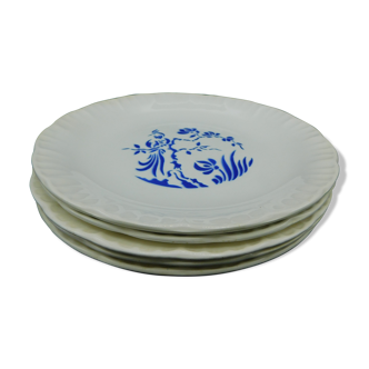 Set de 5 assiettes plates Digoin Sarreguemines - Paradis