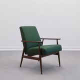 1960 Henryk Lis Mid Century Armchair in Green Tweed