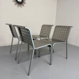 4 chaises en aluminium design italien des années 90 Calligaris italy