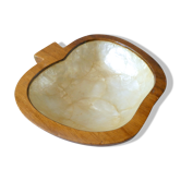 Cup, empty teak and mother-of-pearl pocket, apple shape