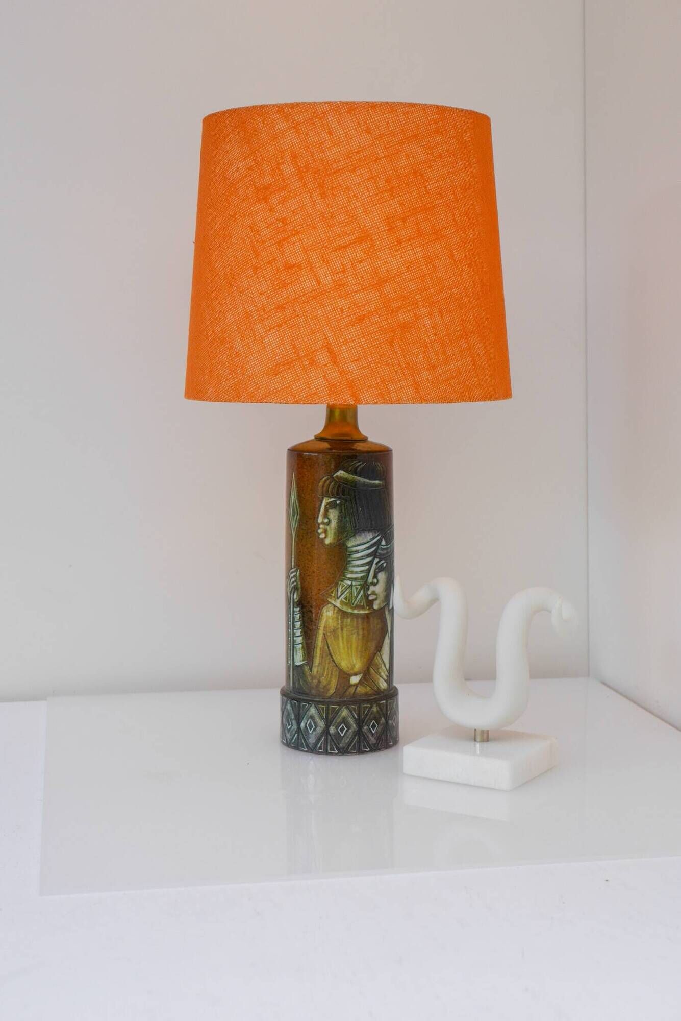 Sculptural table lamp in ceramic, designed by Bonnie Rehnqvist, Sweden, 1972