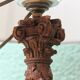 Carved wooden lamp, Corinthian column, 17th century