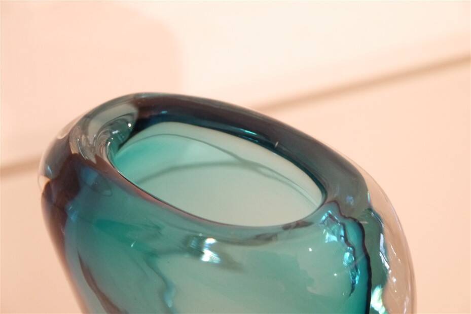 Vintage Scandinavian submerged glass vase