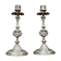 Superb pair of candlesticks with gilded bronze rams Louis XVI style late 19th century