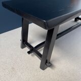 Table de repas design brutaliste en bois finition noire style ébonisé.1950 s