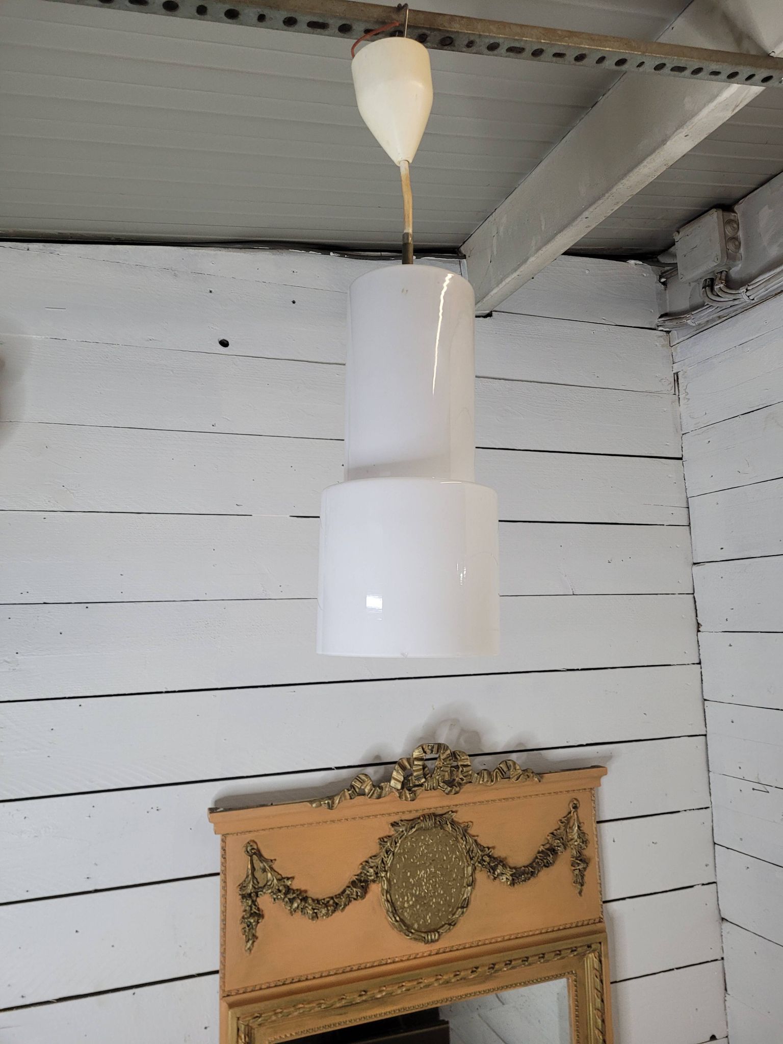 Suspension vintage en verre des années 60