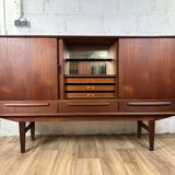 Vintage Scandinavian "highboard" sideboard in teak, 60s