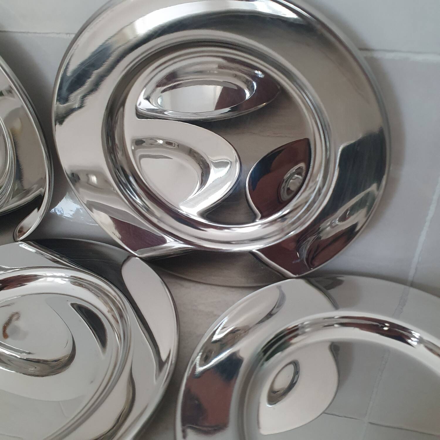 Alessi Alfra / Small presentation plates in 18/8 stainless steel