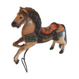 Wooden merry-go-round horse or fairground carousel