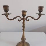 3-light bronze candle holder
