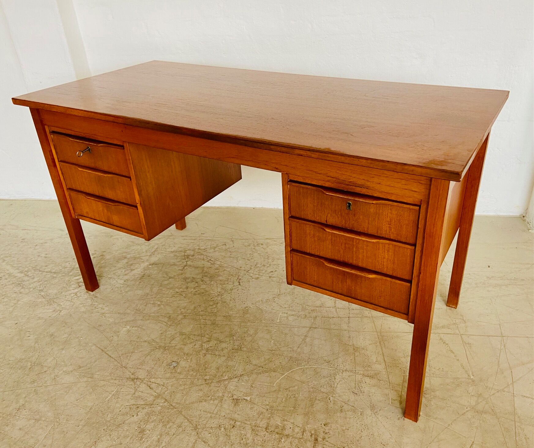 Vintage retro Danish mid-century teak desk by Bent Silberg Møbler 1960s