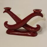 Bougeoir céramique Saint Clément rouge bordeaux
