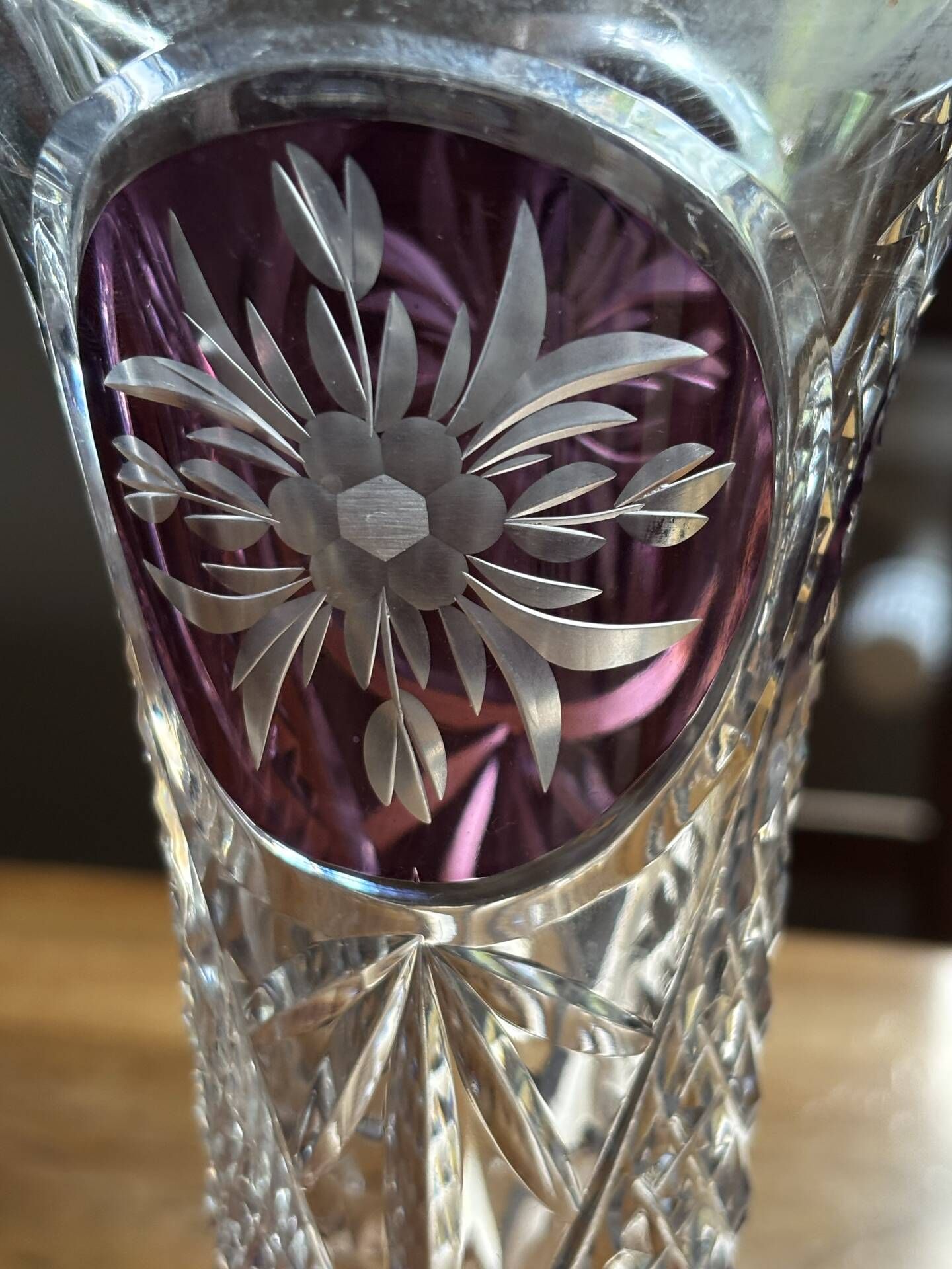 Bohemian crystal vase