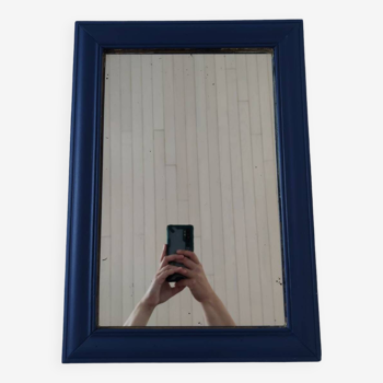 Miroir en bois peint en bleu