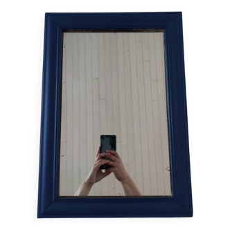 Miroir en bois peint en bleu