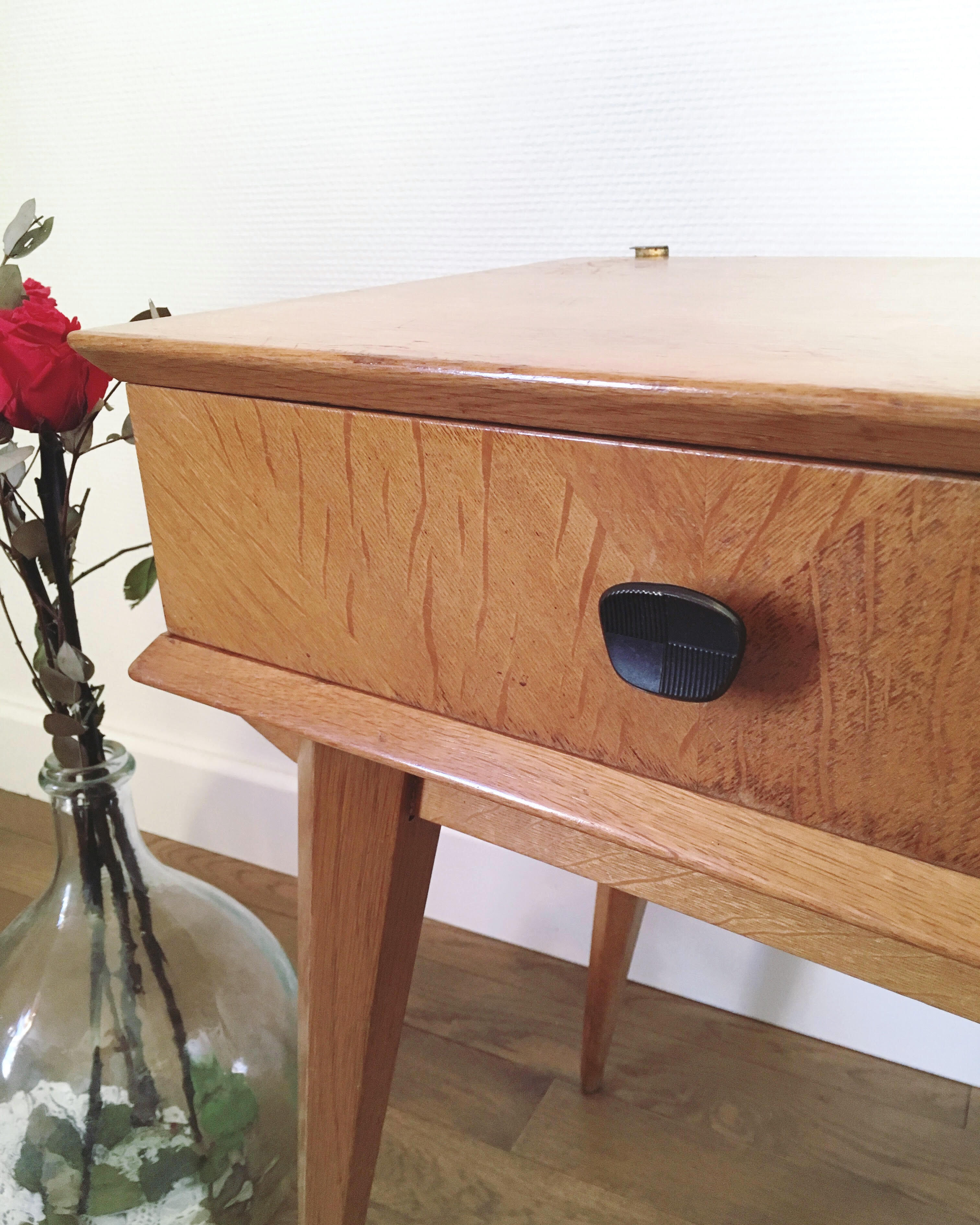 Vintage oak bedside table