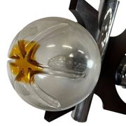 Vintage wooden suspension with Murano glass by Mazzega.
