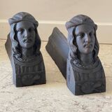 Chenets antique cast iron vintage