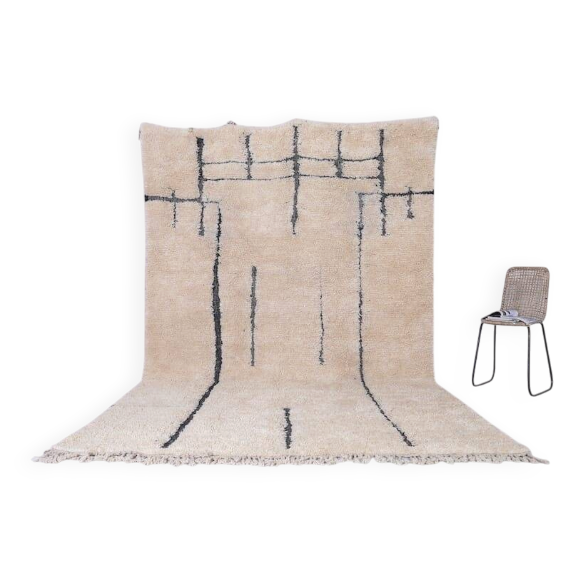 Handmade Beni Ourain Berber rug, size 2/3 m.
