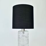Mid-century solid crystal structured table lamp by Willem Heesen for Royal Leerdam